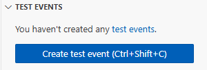 Diálogo de evento de prueba en Lambda