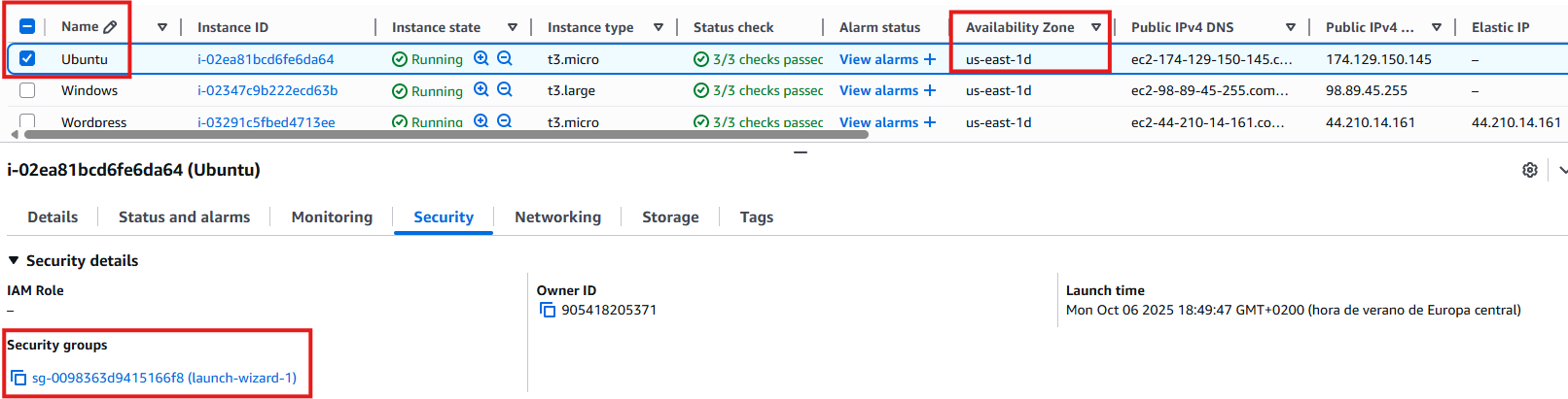 Montaje / acceso EFS desde instancias