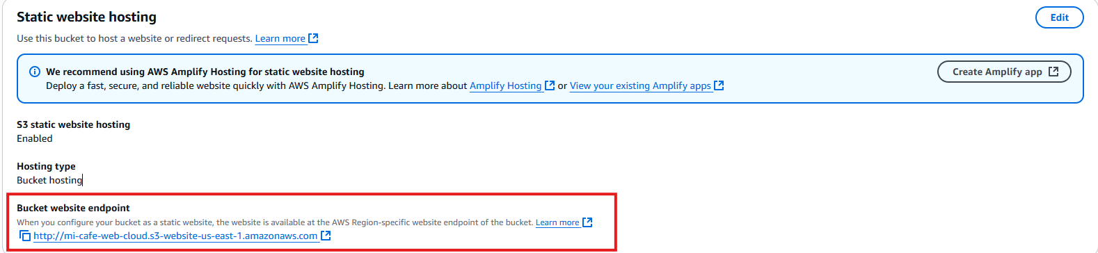 Hosting estático / web en S3