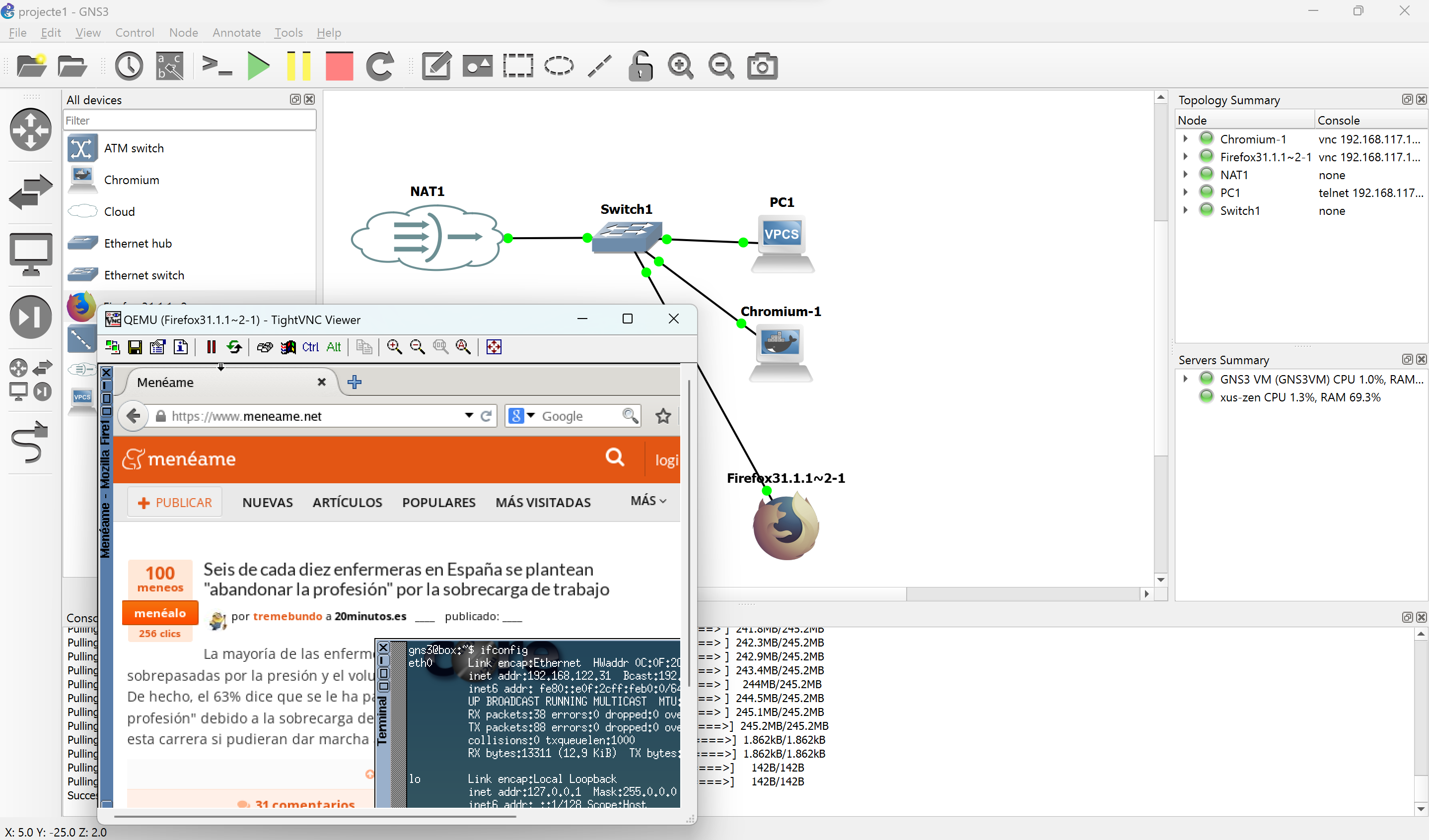 Consola VPC mostrando IP