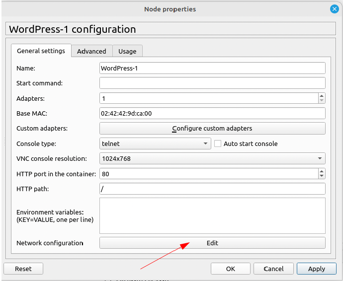 WordPress conectado a la red interna