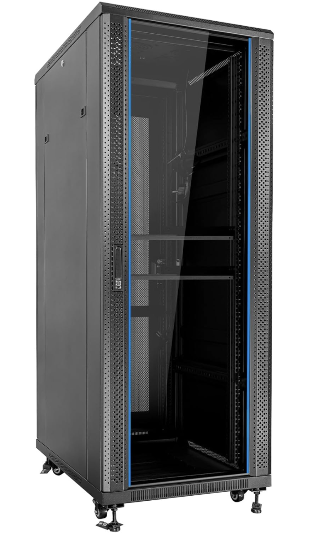 Vista frontal de armario de distribución